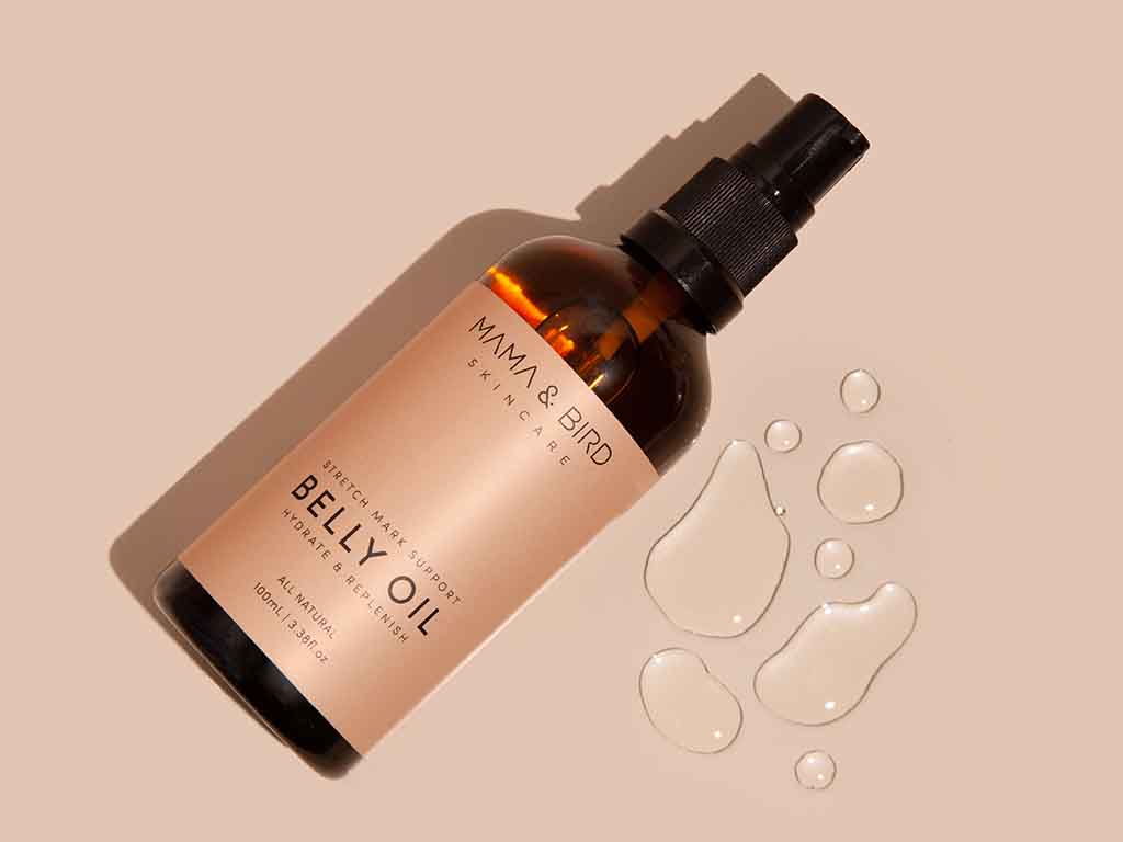 Mama & Bird Belly Oil for stretch mark support and hydration during pregnancy