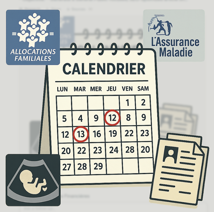 Calendrier des démarches administratives de grossesse